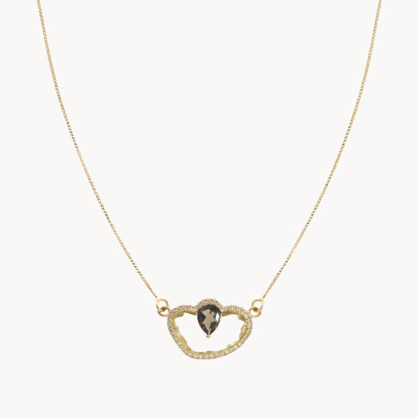 COLAR QUARTZO FUMADO E DIAMANTES YAIZA II