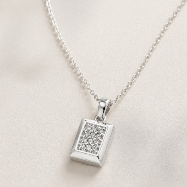 COLGANTE RECTANGULAR CON DIAMANTES SACHA