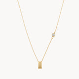 COLAR COM BARRA E DIAMANTE EM CHATON