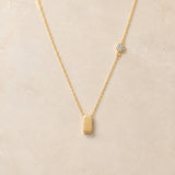 COLAR COM BARRA E DIAMANTE EM CHATON
