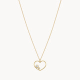 COLGANTE CORAZON ABIERTO DUO DE DIAMANTES