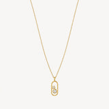 Oval pendant with two diamonds in a chaton setting