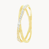 ANILLO DOBLE CRUZADO CON DIAMANTES SIRPA