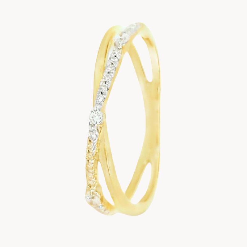 ANILLO DOBLE CRUZADO CON DIAMANTES SIRPA