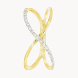 ANILLO DOBLE CRUZADO CON DIAMANTES HERTHA