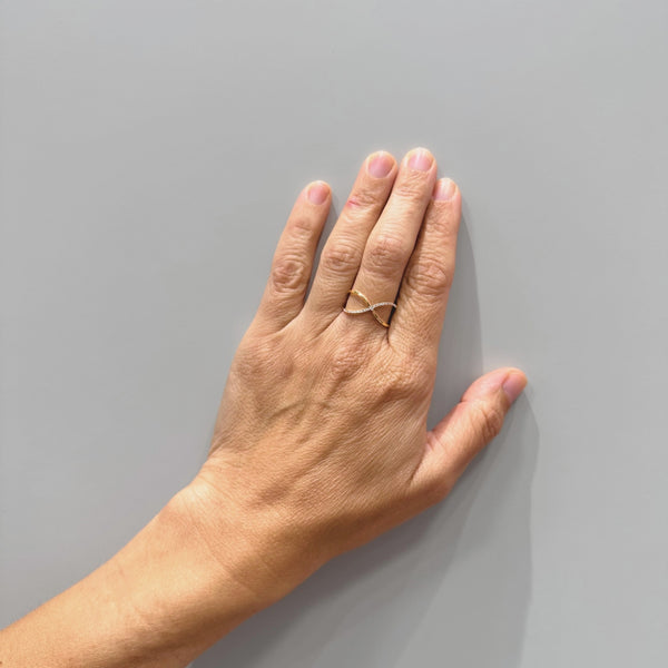 ANILLO DOBLE CRUZADO CON DIAMANTES HERTHA