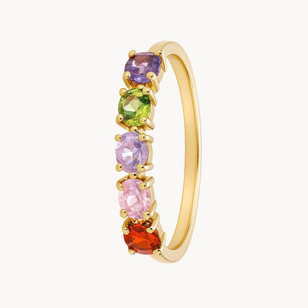 ANILLO CARRIL CON CIRCONITAS DE COLOR ANNE