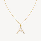 COLGANTE INICIAL A CON PERLAS