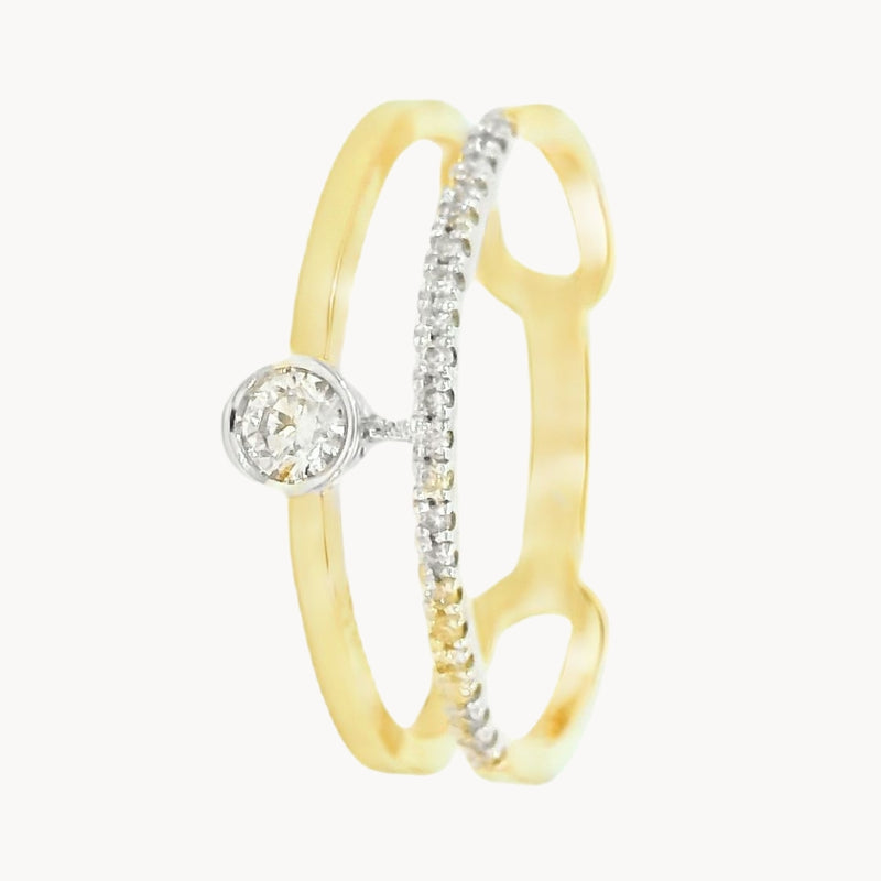 ANILLO DOBLE CON DIAMANTES ELLI