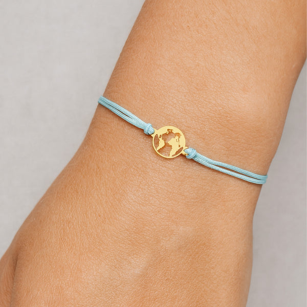 PULSERA MACRAME AZUL MUNDO