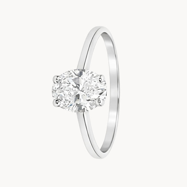 ANILLO SOLITARIO DIAMANTE CREADO 0.77 QUILATES CERTIFICADO IGI