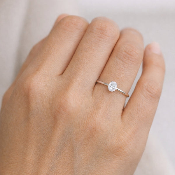 ANILLO SOLITARIO DIAMANTE CREADO 0.77 QUILATES CERTIFICADO IGI