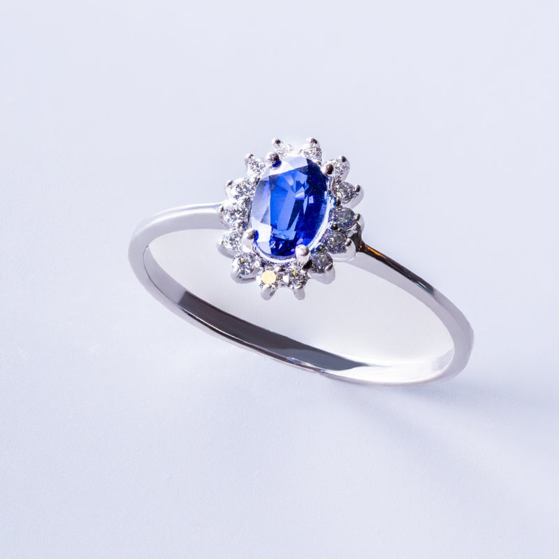 ANILLO ZAFIRO Y DIAMANTES DIANE