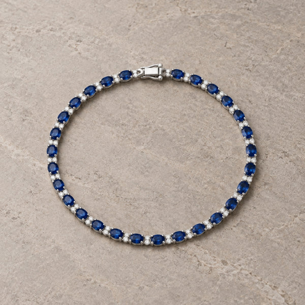 RIVIERE BRACELET WITH SAPPHIRES AND DIAMONDS