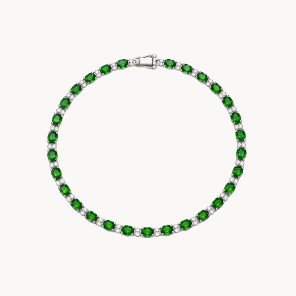 PULSERA RIVIERE CON ESMERALDAS Y DIAMANTES