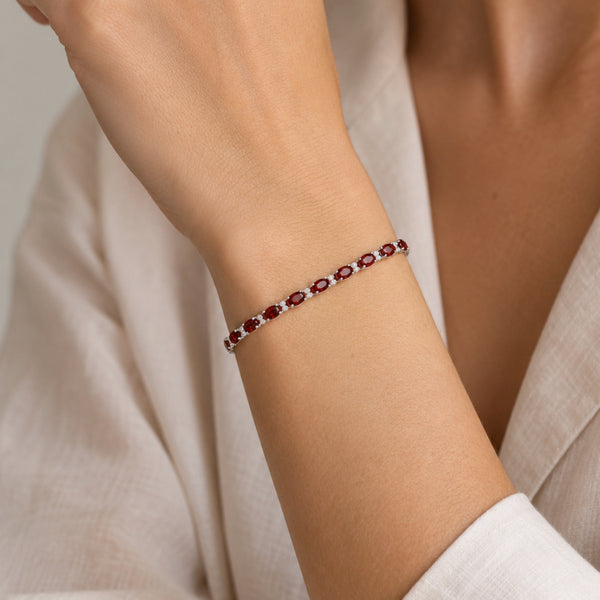 PULSERA RIVIERE CON RUBIES Y DIAMANTES