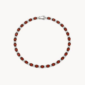 Rivière bracelet with rubies and diamonds