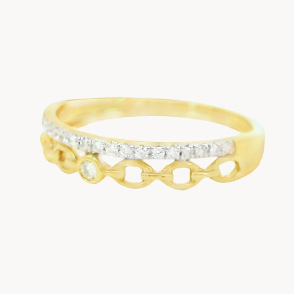 ANILLO DOBLE ESLABONES CON DIAMANTES JENAE