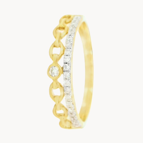 ANILLO DOBLE ESLABONES CON DIAMANTES JENAE