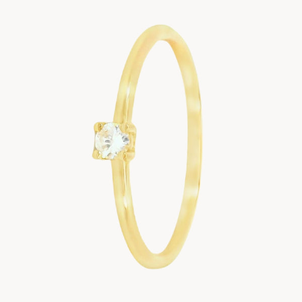 ANILLO SOLITARIO CUATRO GARRAS CON DIAMANTE 0.080 QUILATES GERTIE
