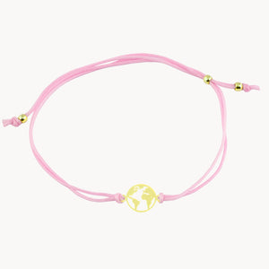 PULSERA MACRAME ROSA MUNDO
