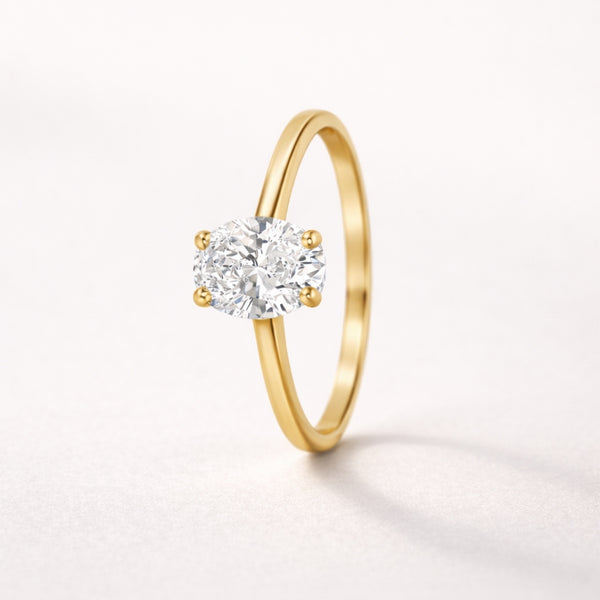 ANILLO SOLITARIO DIAMANTE CREADO 0.50 QUILATES CERTIFICADO IGI