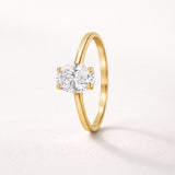 ANILLO SOLITARIO DIAMANTE CREADO 0.50 QUILATES CERTIFICADO IGI