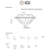 ANILLO SOLITARIO DIAMANTE CREADO 0.50 QUILATES CERTIFICADO IGI