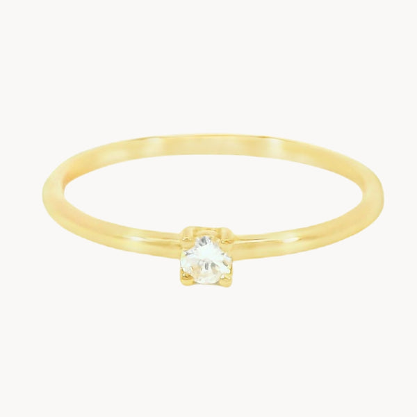 ANILLO SOLITARIO CUATRO GARRAS CON DIAMANTE 0.080 QUILATES GERTIE