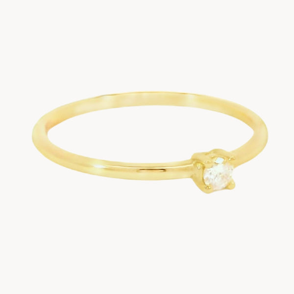 ANILLO SOLITARIO CUATRO GARRAS CON DIAMANTE 0.080 QUILATES GERTIE