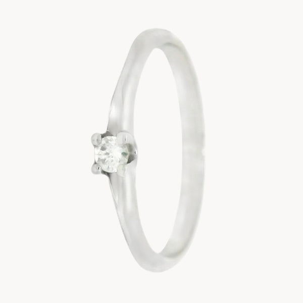 ANILLO SOLITARIO CUATRO GARRAS CON DIAMANTE 0.080 QUILATES SHADYA