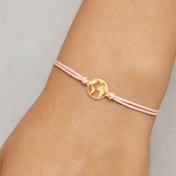 PULSERA MACRAME ROSA MUNDO