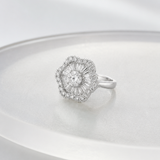 ANILLO ROSETON BAGUETTE CON DIAMANTES
