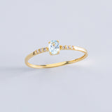 AQUAMARINE AND BIRGIT DIAMONDS RING