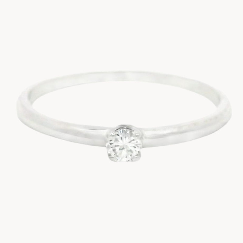 ANILLO SOLITARIO CON DIAMANTE 0.10 QUILATES NEFELI