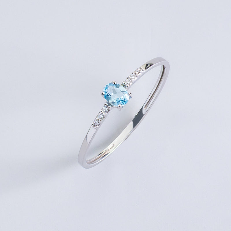 BAGUE AIGUE-MARINE ET DIAMANTS BIRGIT