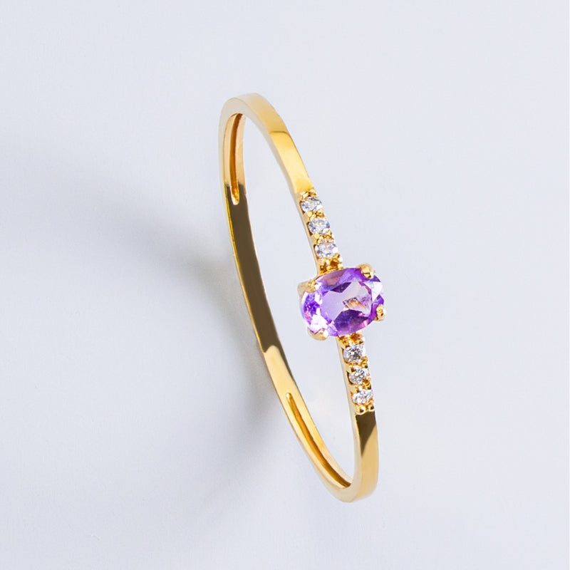 AMETHYST RING AND BIRGIT DIAMONDS