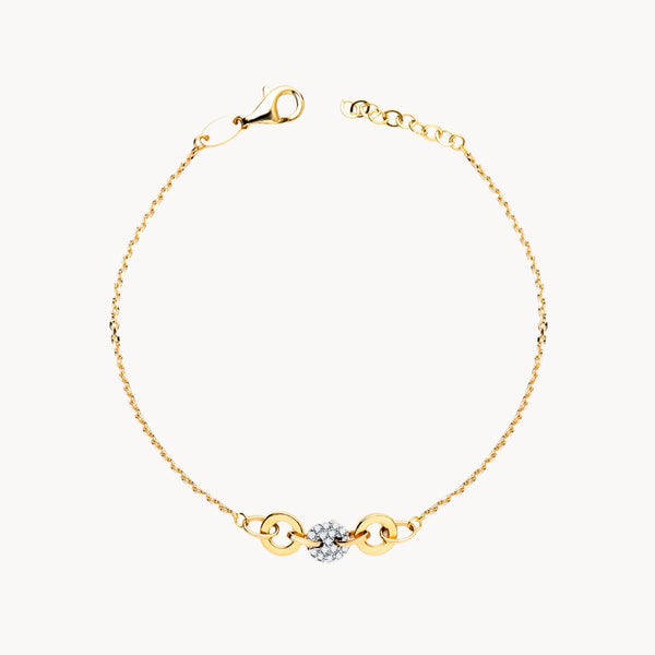 TWO-TONE BRACELET WITH PAVÉ CZ STONES