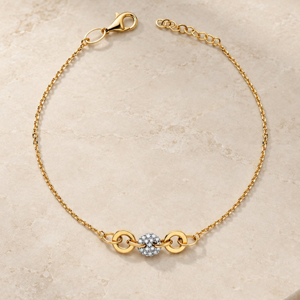 TWO-TONE BRACELET WITH PAVÉ CZ STONES