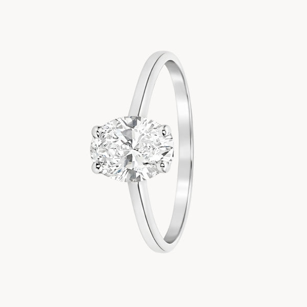 ANILLO SOLITARIO DIAMANTE CREADO 0.50 QUILATES CERTIFICADO IGI