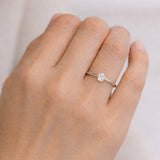 ANILLO SOLITARIO DIAMANTE CREADO 0.50 QUILATES CERTIFICADO IGI