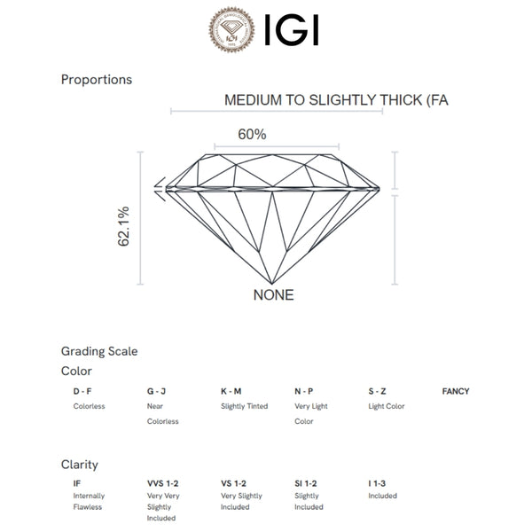 ANILLO SOLITARIO DIAMANTE CREADO 0.50 QUILATES CERTIFICADO IGI