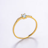 AQUAMARINE AND BIRGIT DIAMONDS RING