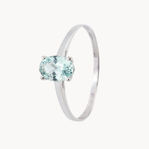 ANILLO AGUAMARINA OVAL CUATRO GARRAS