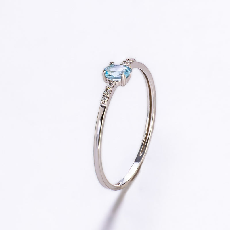 BAGUE AIGUE-MARINE ET DIAMANTS BIRGIT
