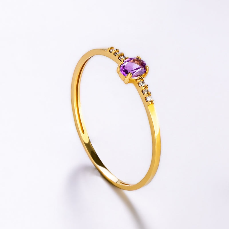 AMETHYST RING AND BIRGIT DIAMONDS