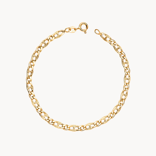 PULSERA ESLABONES ANCLA Y BARBADA