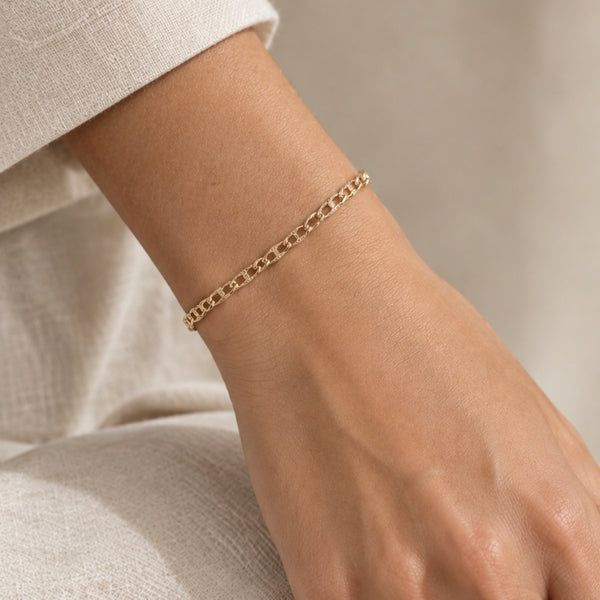PULSERA ESLABONES ANCLA Y BARBADA