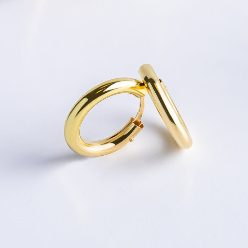 PENDIENTES AROS ORO LISO VIOLETA IV 12MM