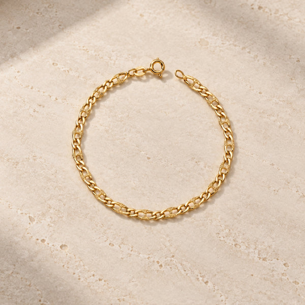 PULSERA ESLABONES ANCLA Y BARBADA